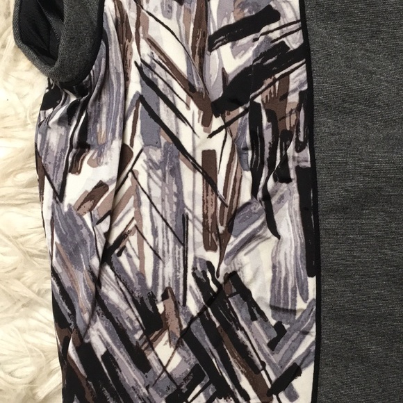 BCBG MAXAZRIA size small Cap sleeve gray midi dress with pattern detail - Picture 3 of 9